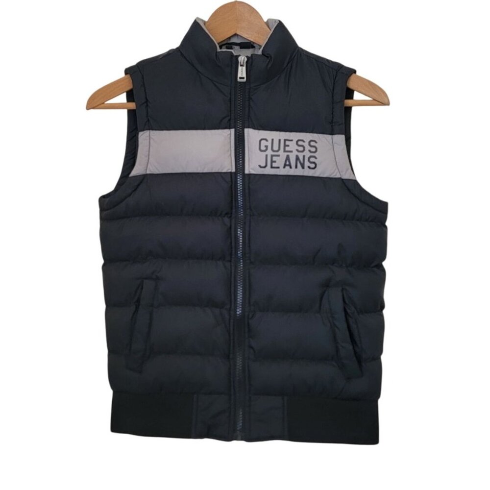 Guess Jeans Puffer Vest  Black & Gray Kid's Large